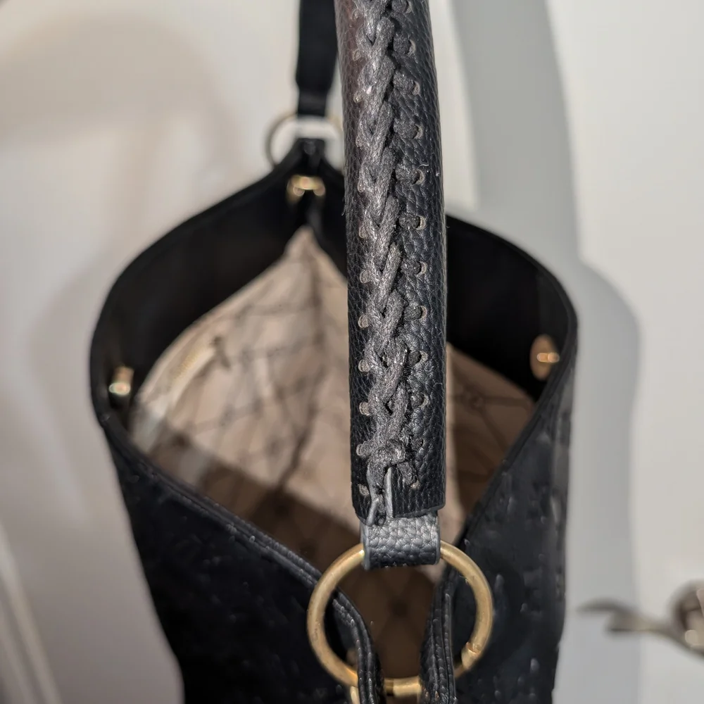 Louis Vuitton Black Embossed Leather Tote - Picture 5 of 6